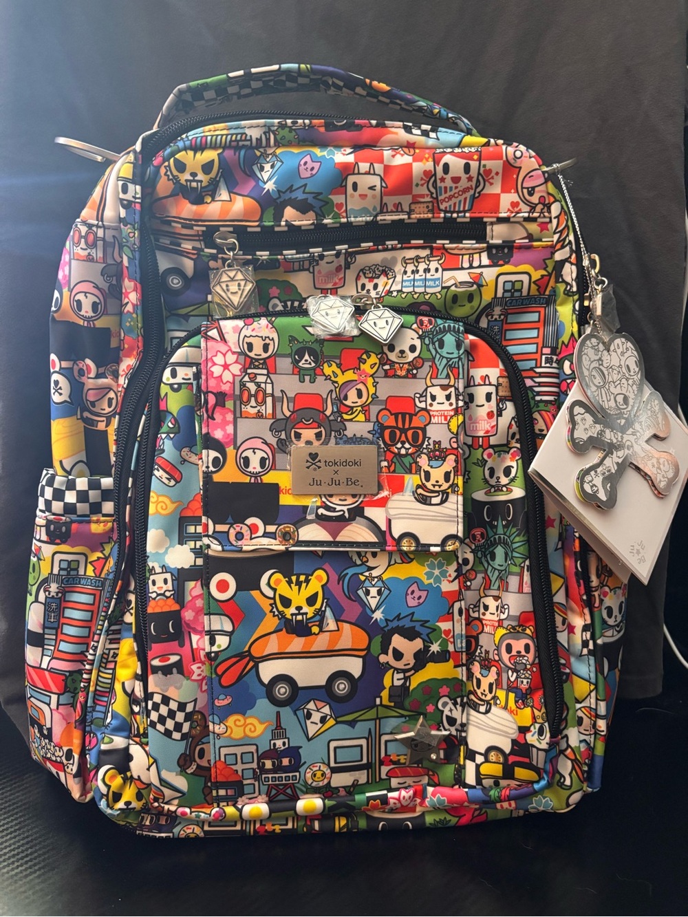 Ju-Ju-Be Tokidoki Sushi Cars Be Right Back BRB Diaper Bag 15” & Changing Pad NWT